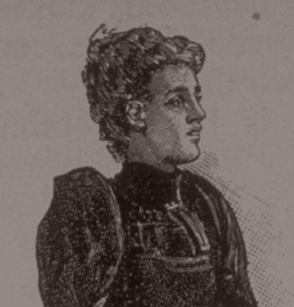 etching of an victorian lady